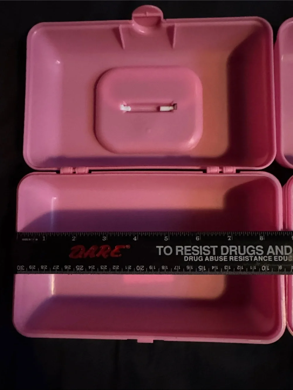 2 Pink Plastic Storage Box Compact Organizer Makeup Case School Supplies
